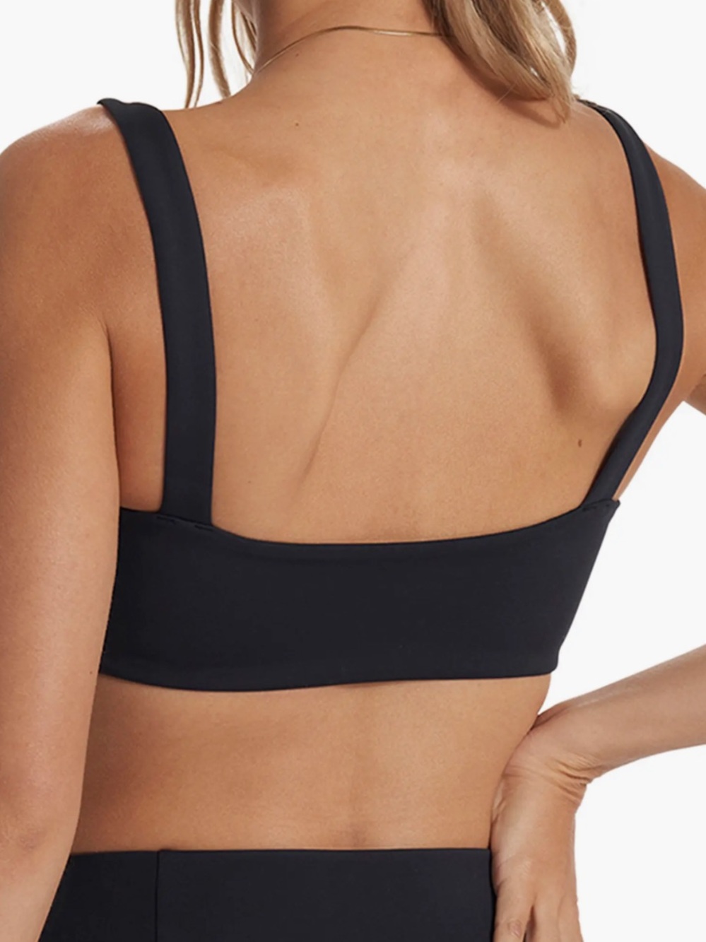 Vuori Evolve Square‑Neck Gray Sports Bra